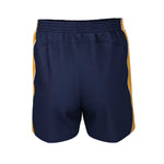 iGen Unisex Sports Shorts Navy with yellow stripe