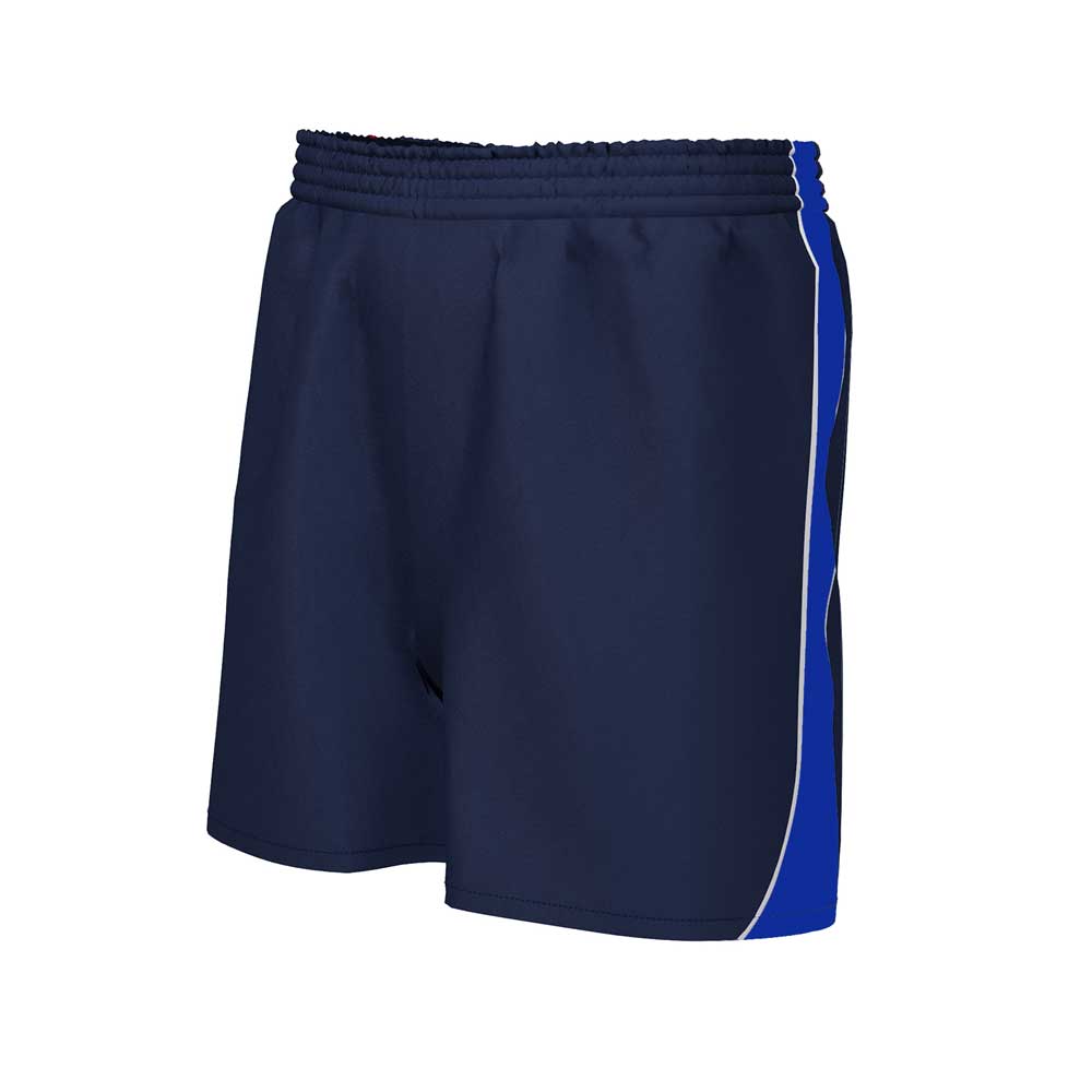iGen Unisex Sports Shorts Navy with blue stripe