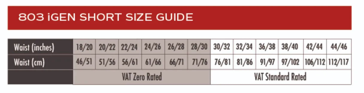 unisex shorts size guide
