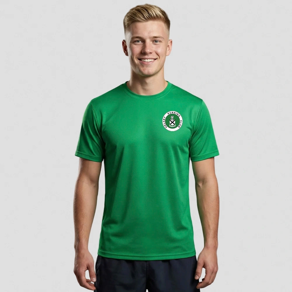 model wearing Helsby Running Club AWDis Cool T-Shirt