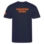 back view of Cheshire Stars NC Junior T-shirt - Navy
