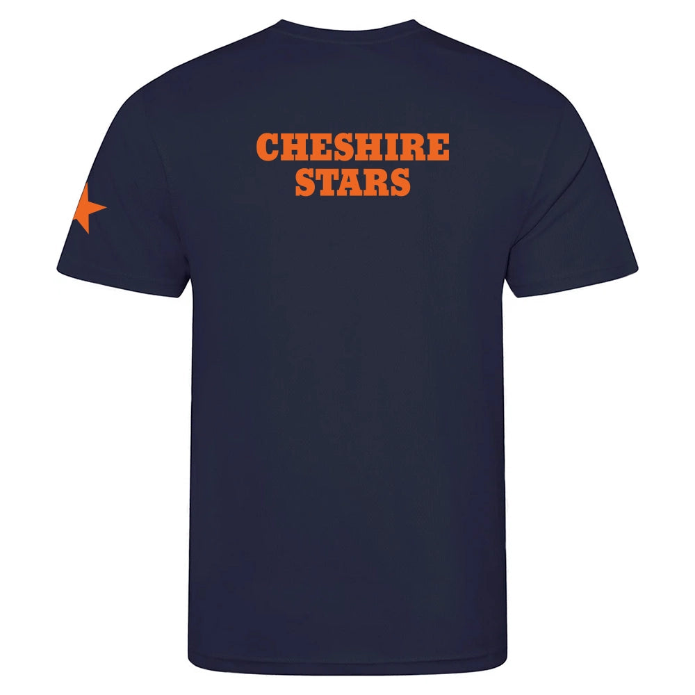 back view of Cheshire Stars NC Junior T-shirt - Navy