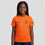 model wearing Cheshire Stars NC Junior T-shirt - Orange