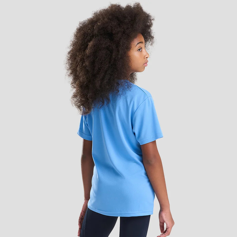 Back view of Model wearing the AWDis Kids Cool T-Shirt JC001