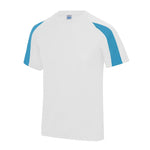 AWDis Cool Contrast Wicking T-Shirt arctic white / sapphire blue