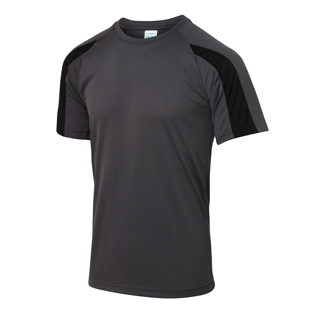 AWDis Cool Contrast Wicking T-Shirt charcoal / jet black