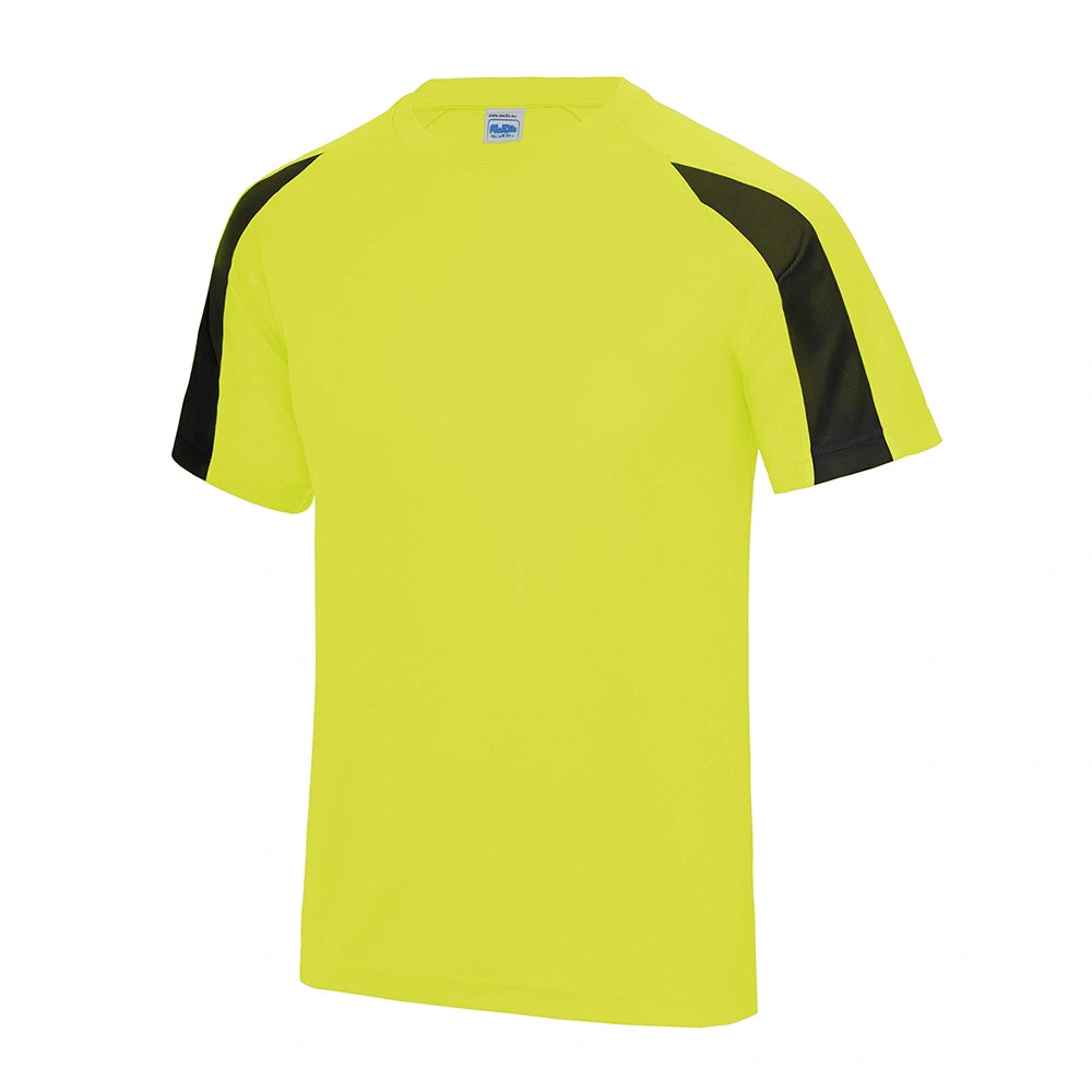 AWDis Cool Contrast Wicking T-Shirt electric yellow / jet black