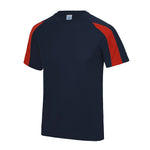 AWDis Cool Contrast Wicking T-Shirt french navy / fire red