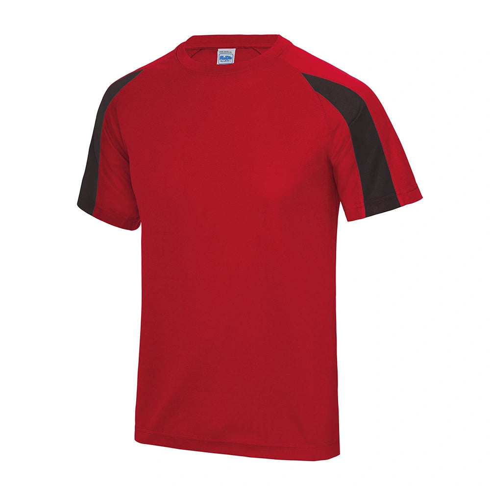 AWDis Cool Contrast Wicking T-Shirt fire red / jet black
