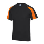 AWDis Cool Contrast Wicking T-Shirt jet black / arctic orange