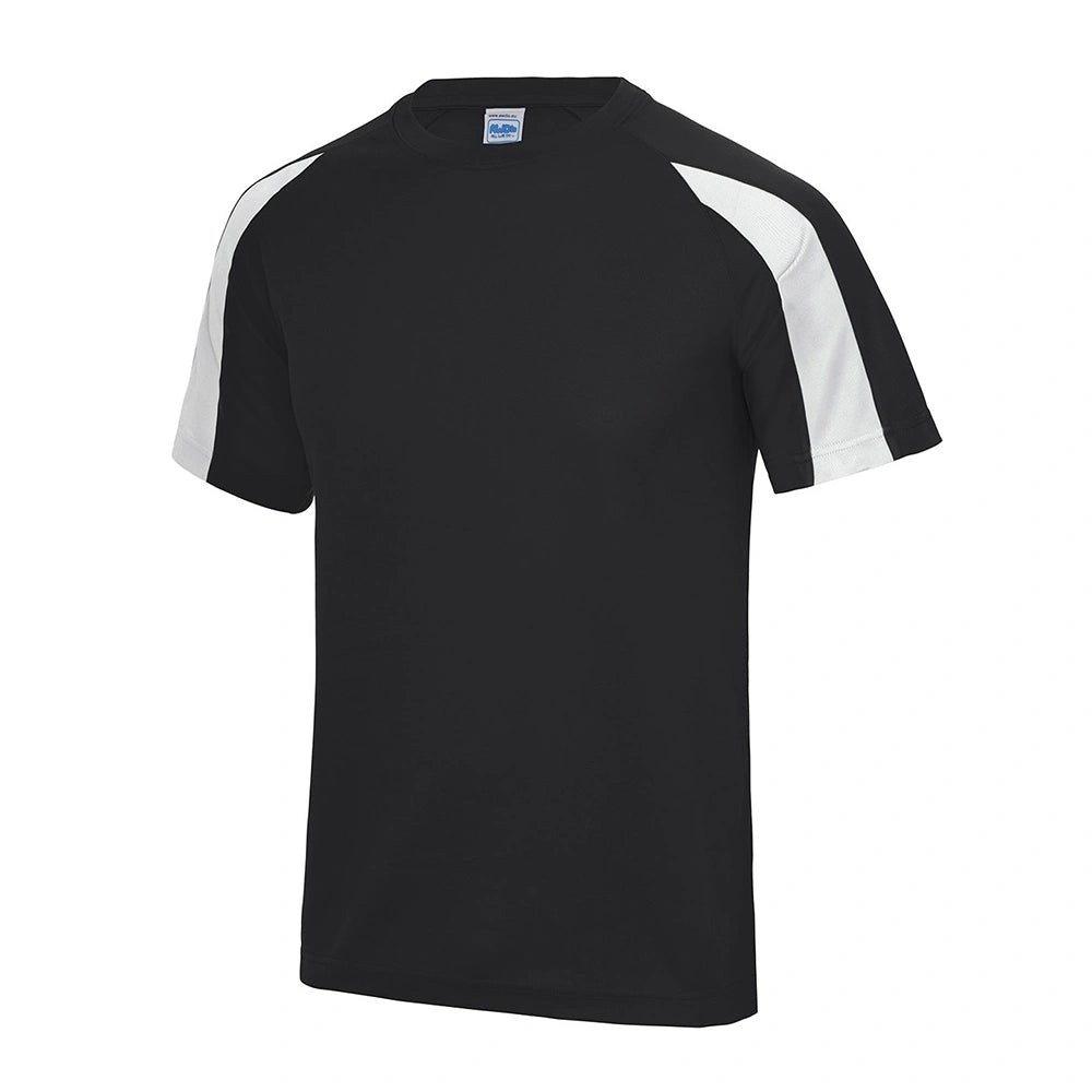 AWDis Cool Contrast Wicking T-Shirt jet black / arctic white