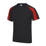 AWDis Cool Contrast Wicking T-Shirt jet black / fire red