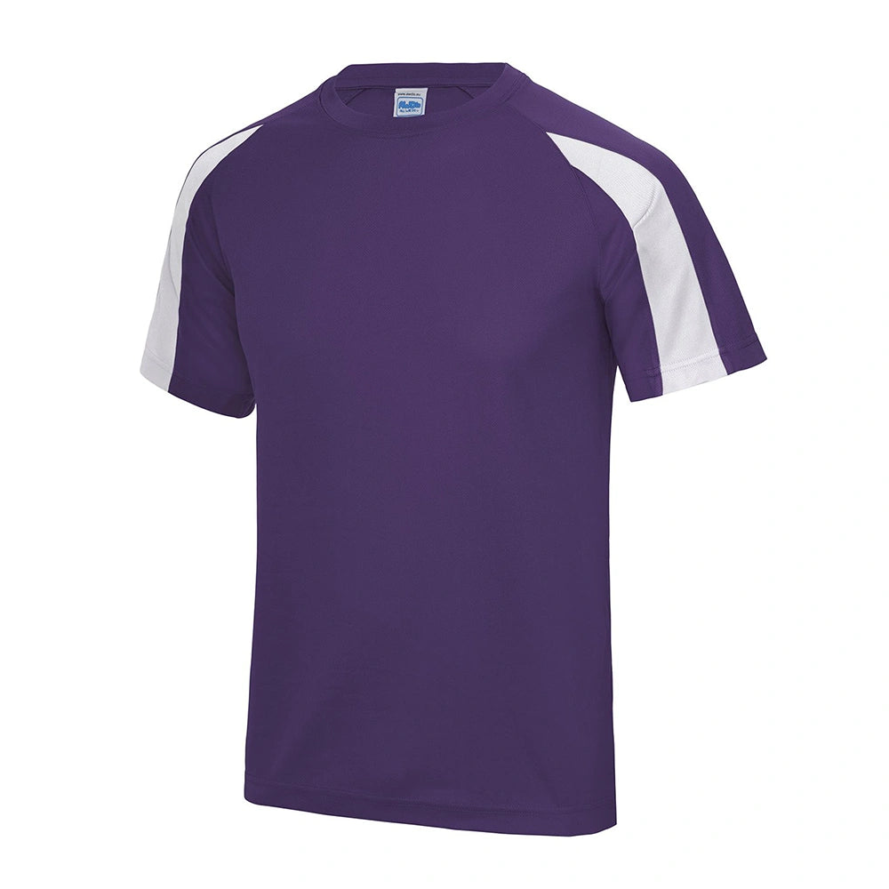 AWDis Cool Contrast Wicking T-Shirt purple / arctic white