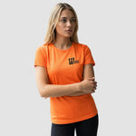 Model wearing the Winsford ASC Team T-Shirt – Ladies (Orange) JC005