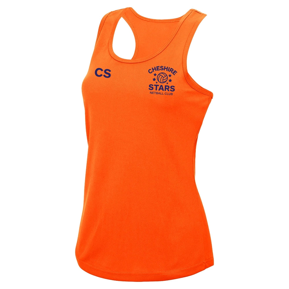 Cheshire Stars Netball Club Ladies Vest (Orange) - Adult
