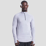 Model wearing the AWDis Cool-Flex Half Zip Top JC030 in Silver Grey