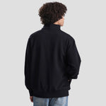 Rear view of Model wearing the JH147 AWDis Campus Full Zip Sweatshirt in Deep Black