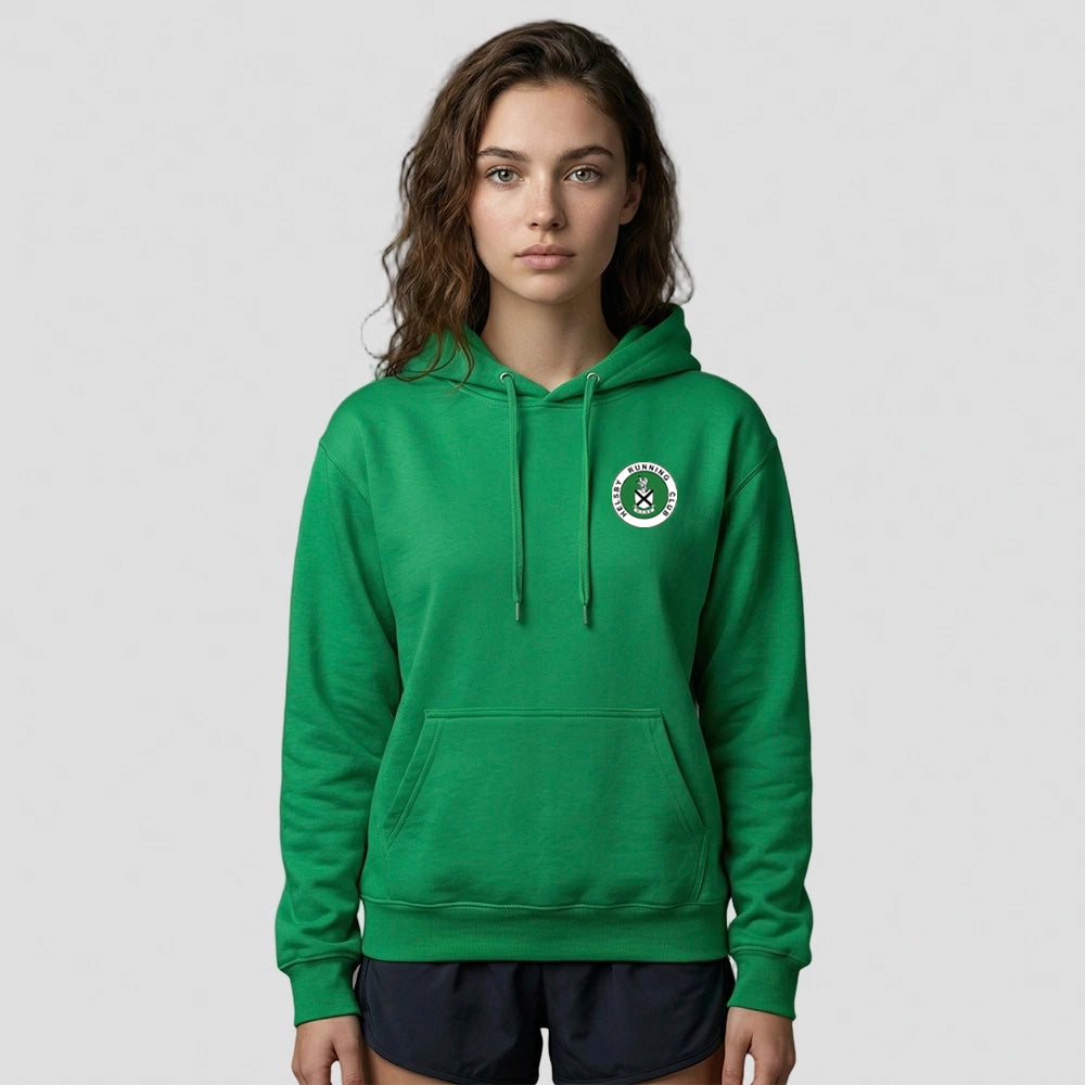 model wearing Helsby Running Club AWDis College Hoodie