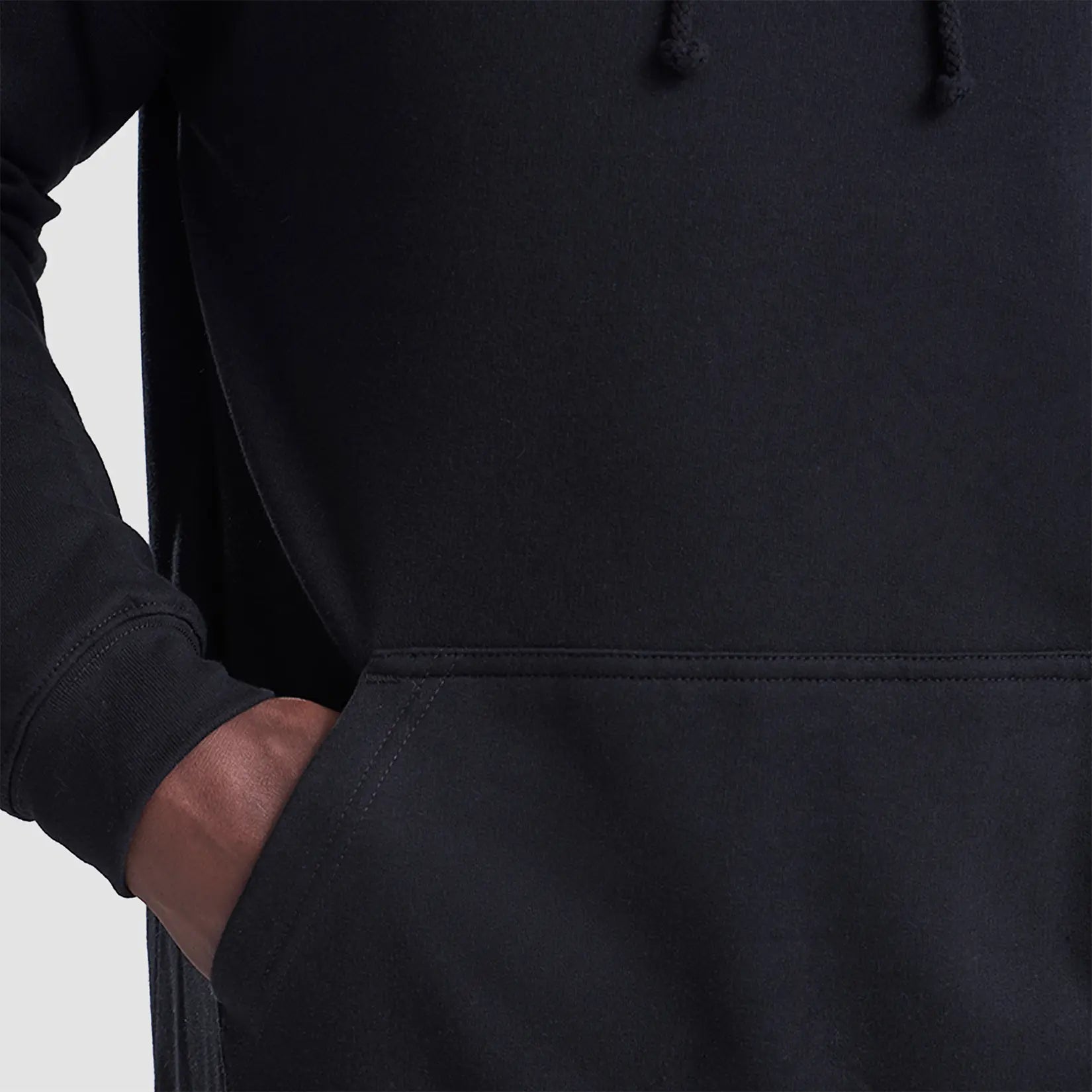 Closeup of model wearing the Winsford ASC Team Hoodie – Adult (Black) JH001