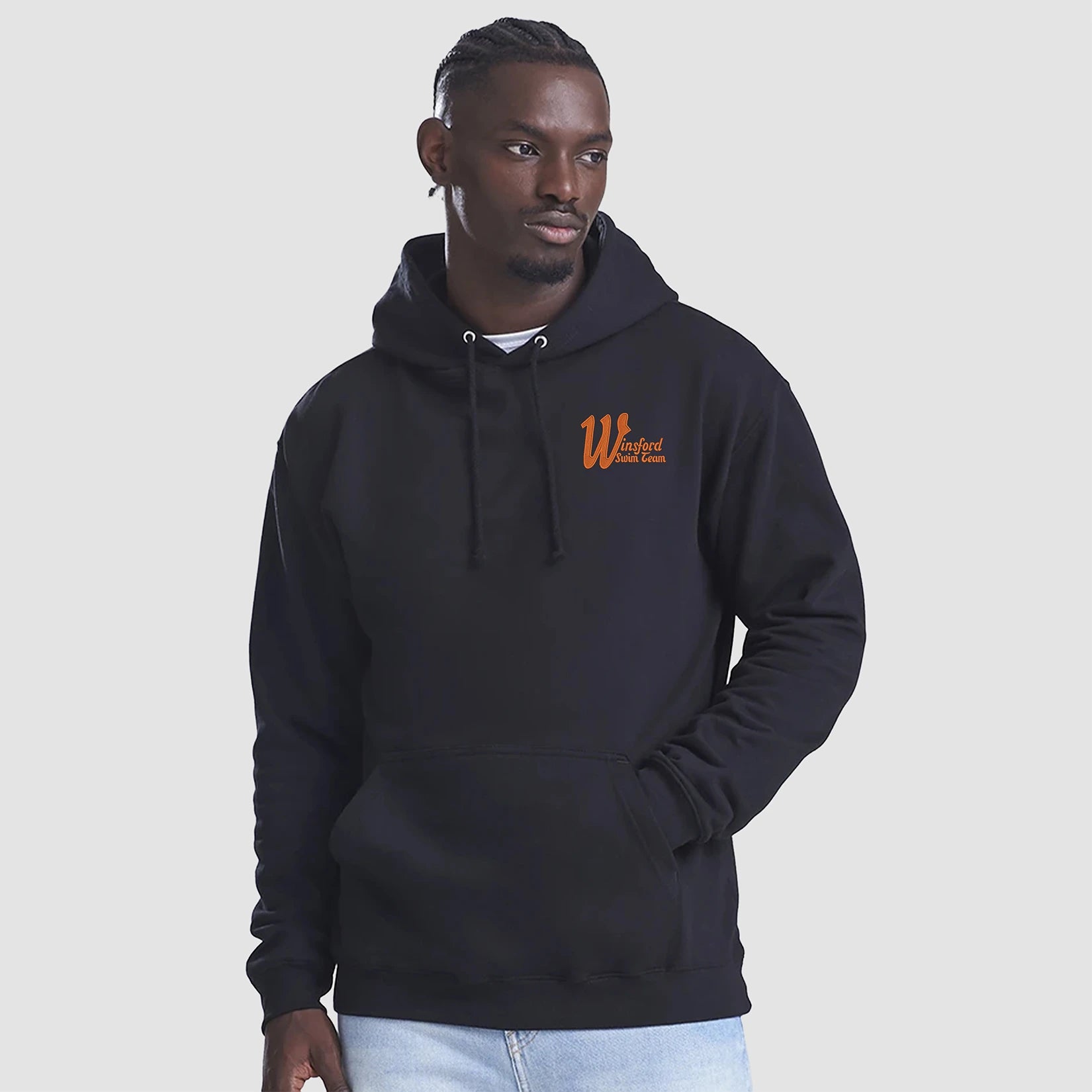 Model wearing the Winsford ASC Team Hoodie JH001 in Black
