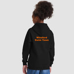 Rear view of Model wearing the Winsford ASC Team Hoodie – Junior (Black) JH001B