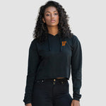 Model wearing the Winsford ASC Cropped Hoodie – Ladies