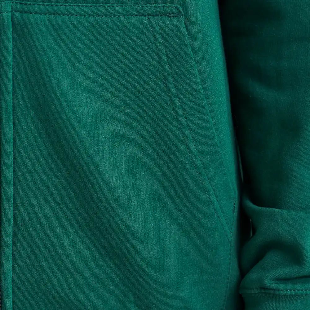 Close-up of the AWDis Zoodie JH050 in bottle green
