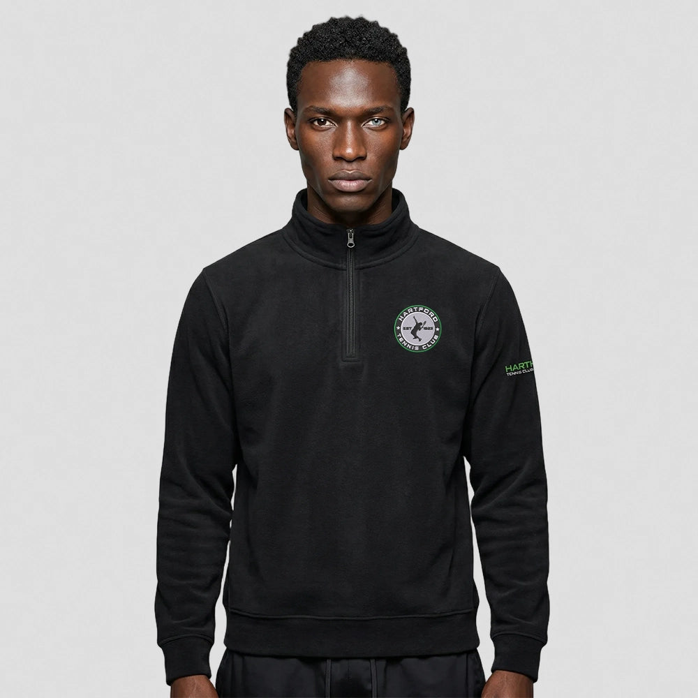 model wearing Hartford Tennis Club 1/4 Sweatshirt - Adult