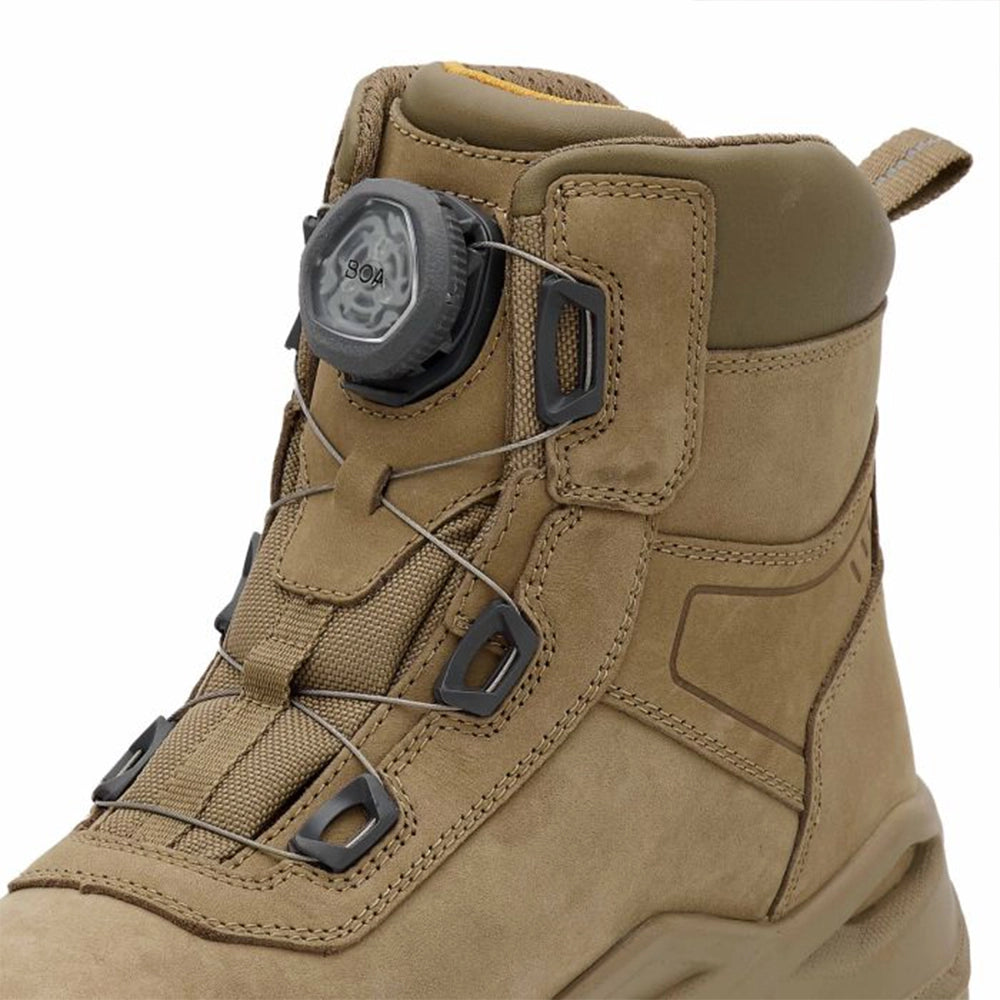 close up fastening detail of Lander Work Boots