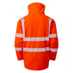 Leo Dartmoor EcoViz Breathable Bomber Jacket in Orange rear view