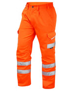 Alternative angle of the Leo Bideford Cargo Trousers in orange