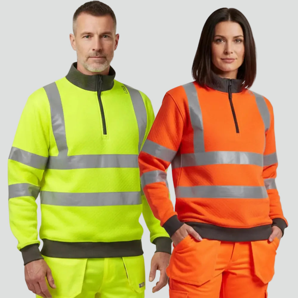 2 models wearing The Leo Brynsworthy 1/4 Zip Jacket