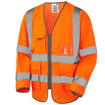 Leo Wrafton EcoViz Sleeved Waistcoat in orange