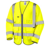 Leo Wrafton EcoViz Sleeved Waistcoat in yellow