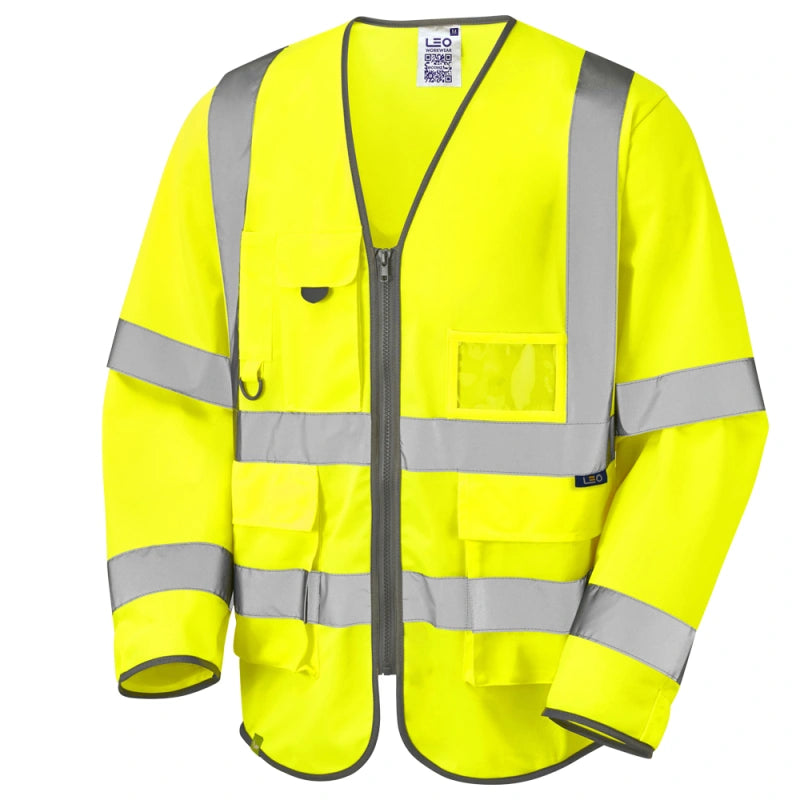 Leo Wrafton EcoViz Sleeved Waistcoat in yellow