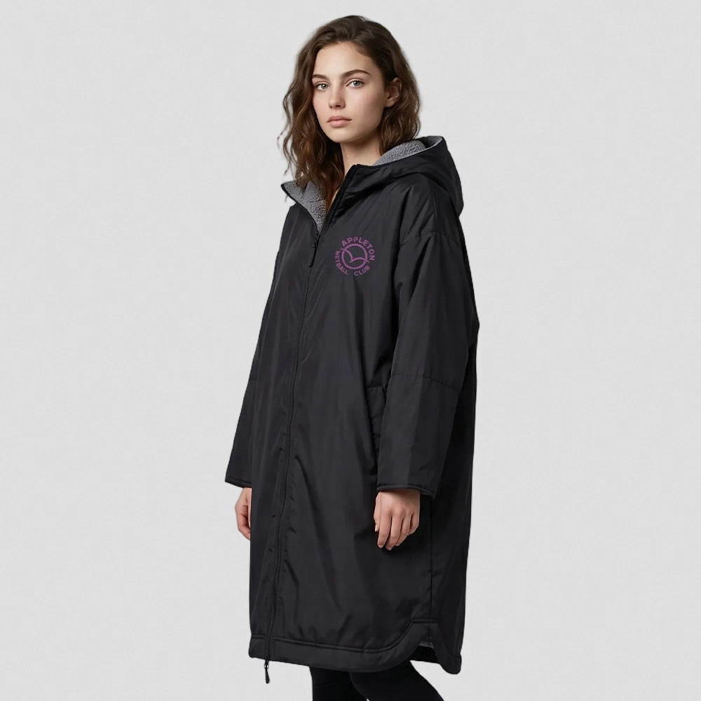 model wearing Appleton Netball Club All Weather Robe - Adult