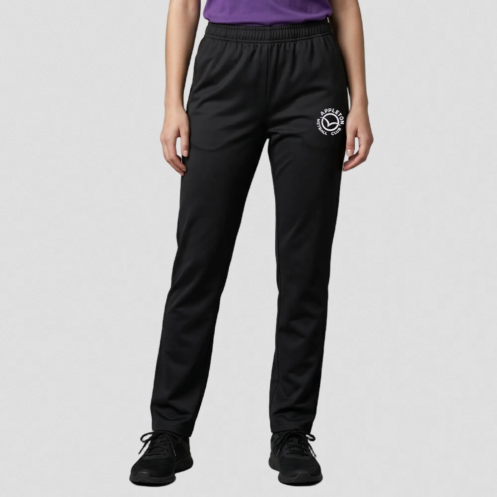 model wearing Appleton Netball Club Skinny Track Pants – Adult