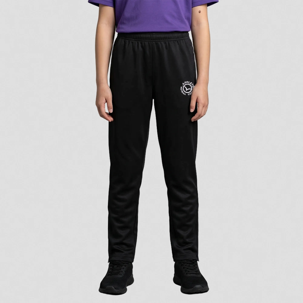 model wearing Appleton Netball Club Skinny Track Pants – Junior