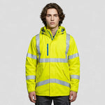 model wearing Marisco Leo Hi Vis Waterproof