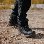 model wearing Mercury Non- Metallic Waterproof Safety Boot