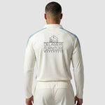 Rear view of Model wearing the Northwich Cricket Club Long Sleeve Playing Shirt