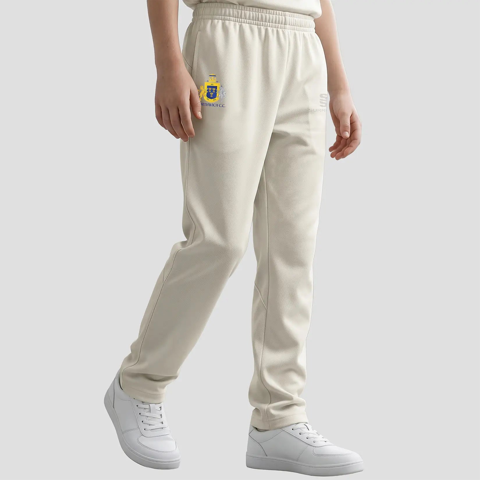Model wearing the Northwich Cricket Club Playing Trouser - Junior