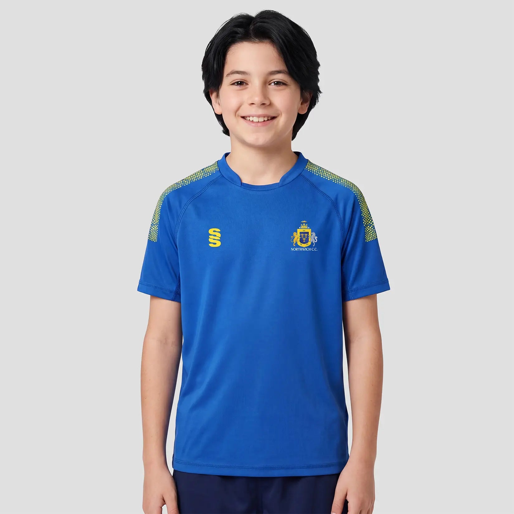 Model wearing the Northwich Cricket Club Playing Shirt - Junior
