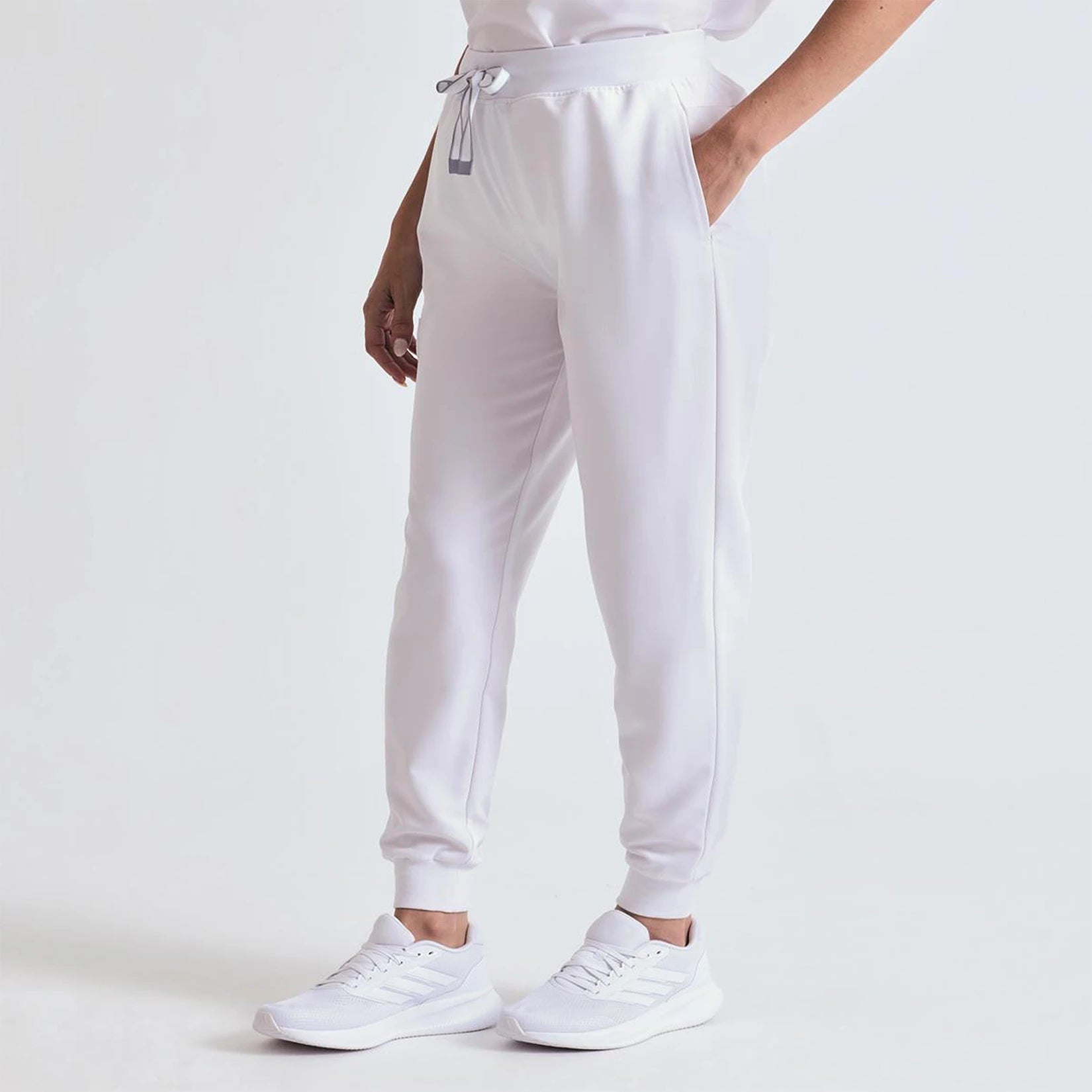 Model wearing the Onna by Premier Ladies Energized Onna-Stretch Joggers in Vital White