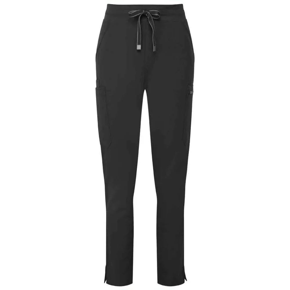 Black stretch cargo trousers