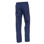 Rear of Blue scrub pants on a white background
