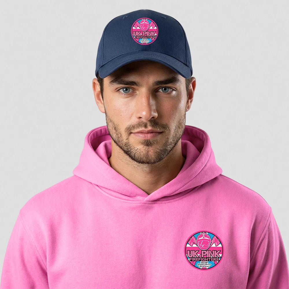 model wearing Pink Fire Brigade Original 5 Panel Cap