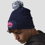 Model wearing the Pink Fire Brigade Bobble Hat BB443NAV