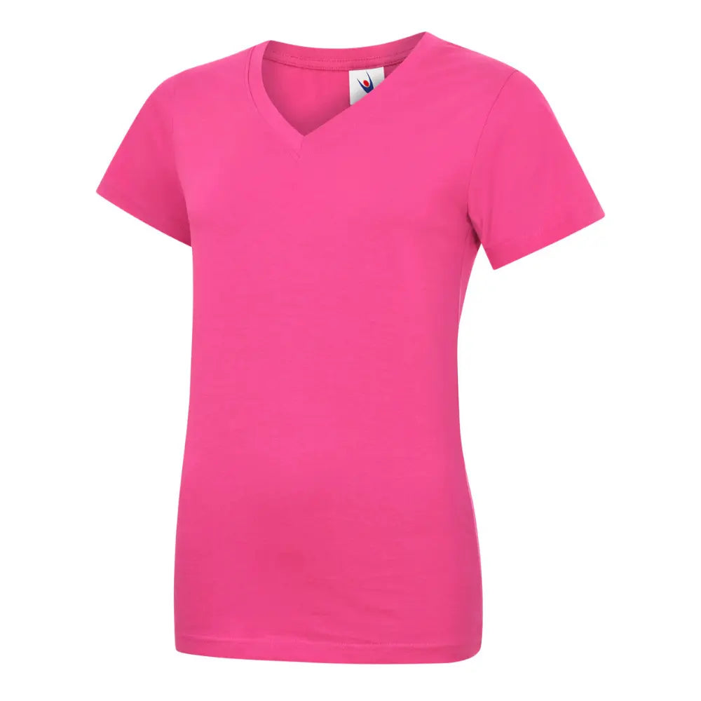 Pink v-neck ladies t-shirt
