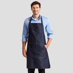 Model wearing the Premier Denim Bib Apron PR126.